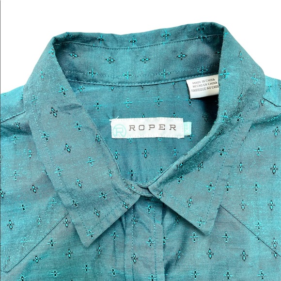 Roper White Pearl Snap Western Long Sleeve Shirt Men's XL - Picture 2 of 5